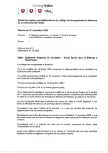 Règlement d'urgence de circulation - Millewee