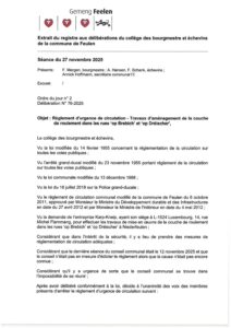 Règlement d'urgence de circulation - "op Brebich" et "op Dréischer"