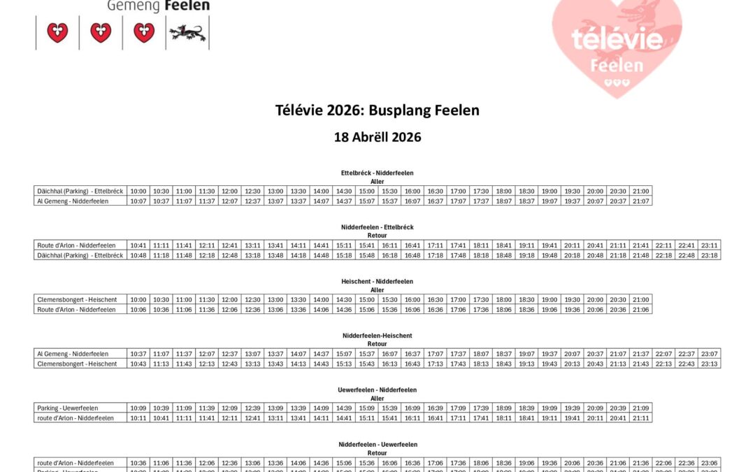 Télévie 2026: Busplang Feelen