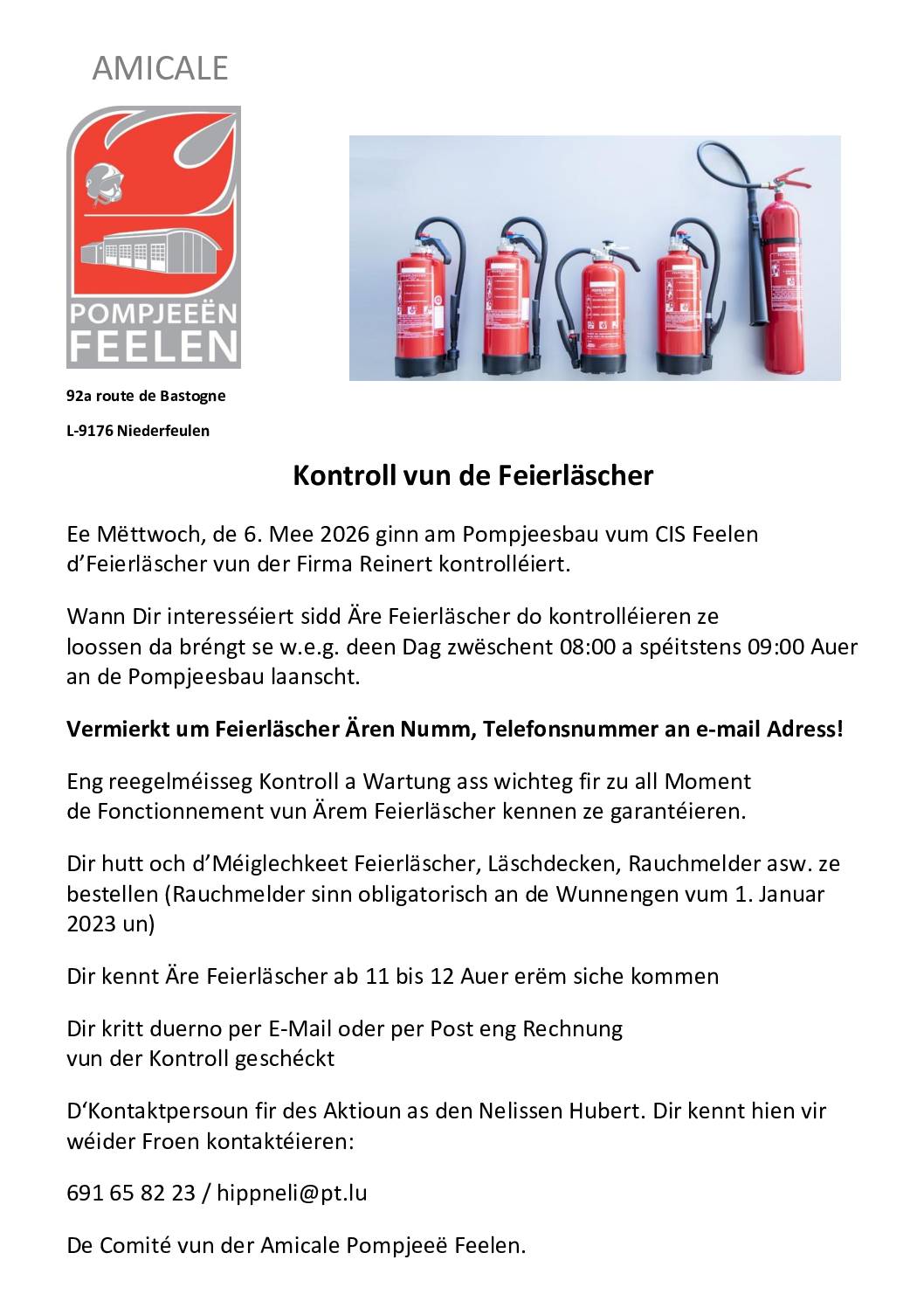 Kontroll vun de Feierläscher