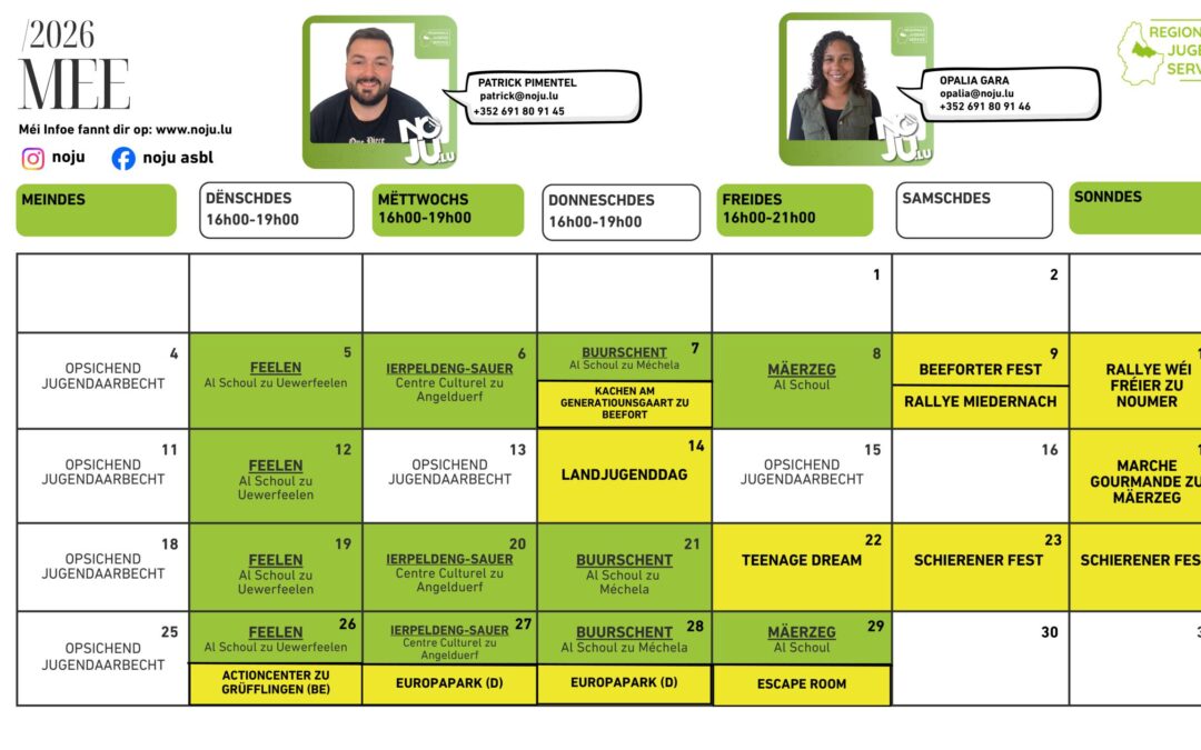 Nordstadjugend – Agenda mai 2026