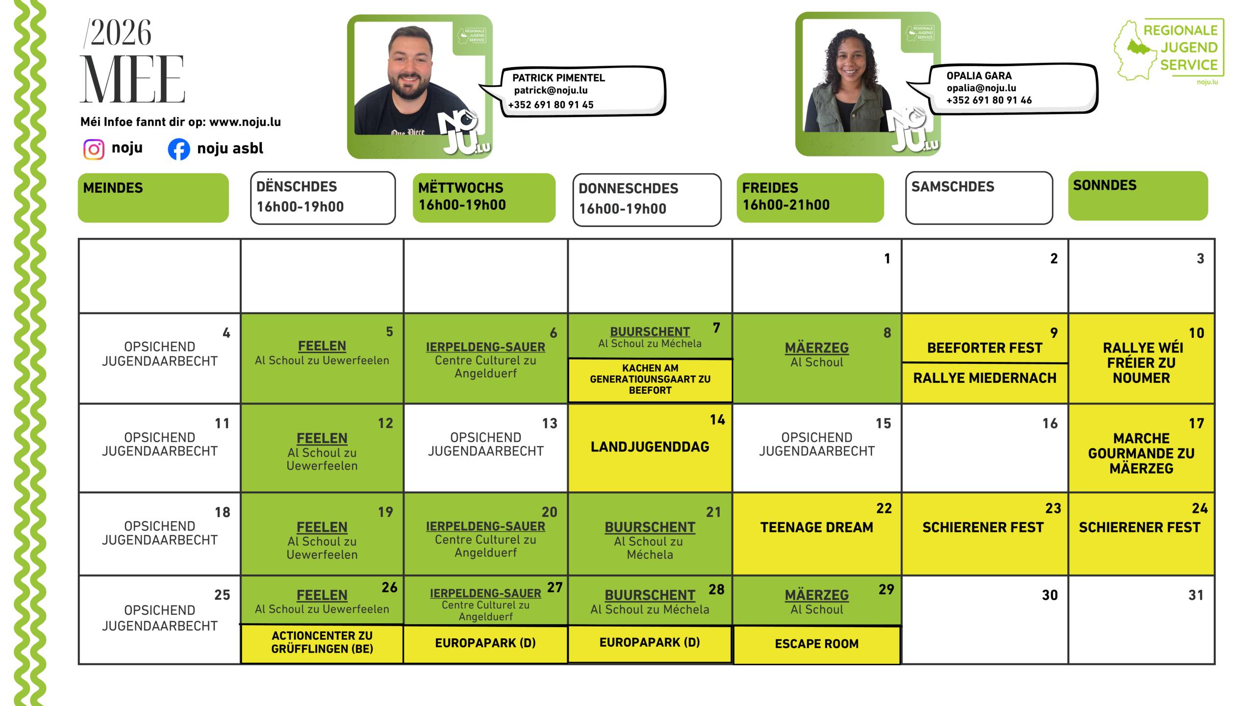 Nordstadjugend - Agenda mai 2026