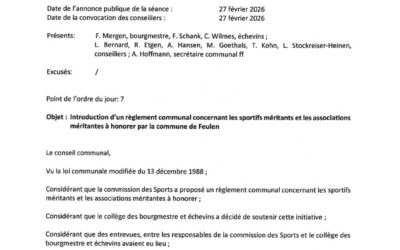 Règlement communal concernant les sportifs méritants et les associations