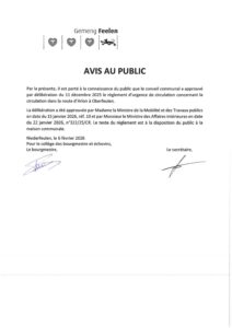 Avis au public - règlement d'urgence de circulation