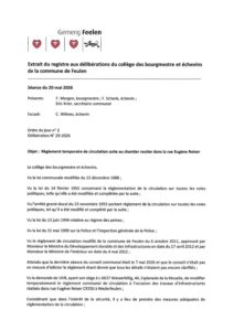 Règlement temporaire de circulation suite au chantier routier dans la rue Eugène Reiser