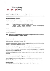 Règlement communal concernant les sportifs méritants