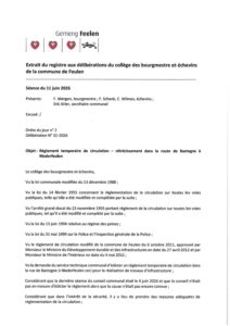 Rétrécissement dans la route de Bastogne