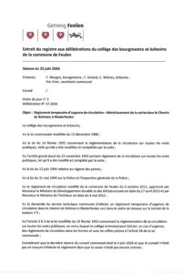 Règlement temporaire d'urgence de circulation - Rétrécissement de la voirie dans le Chemin de Kehmen à Niederfeulen