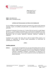 Autorisation environnement – Décision concernant le dossier 2026-000219-M1