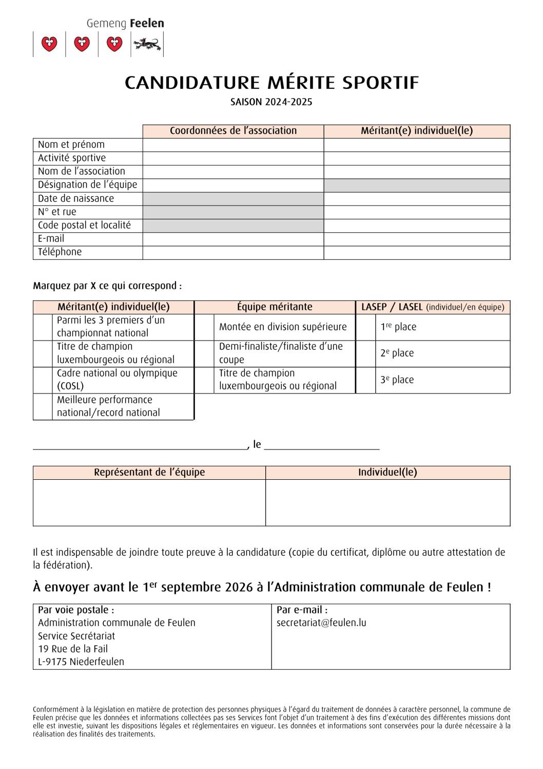 Formulaire mérite sportif (2024-2025)