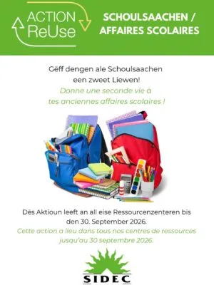 Action ReUse - affaires scolaires