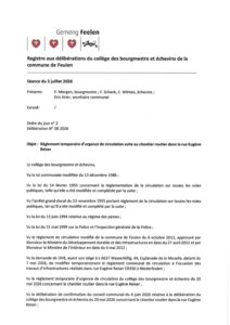 Règlement temporaire de circulation suite au chantier routier dans la rue Eugène Reiser