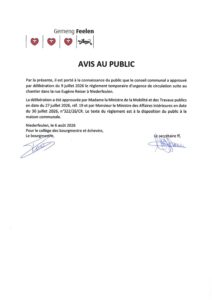 Avis au public - Rue Eugène Reiser