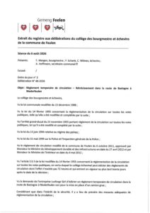 Règlement temporaire de circulation - Route de Bastogne