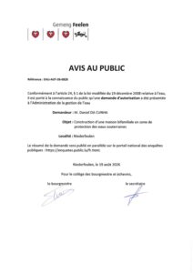 Avis au public - Demande d'autorisation EAU-AUT-26-0828