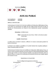 Avis au public - Autorisation EAU-AUT-25-1202