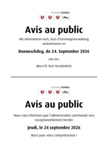 Fermeture exceptionnelle 24.09.2026