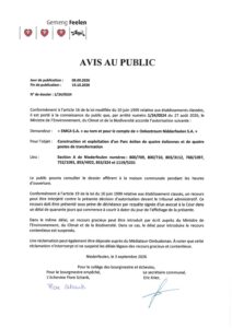 Avis au public - Autorisation concernant la construction et l'exploitation d'un Parc éolien à Niederfeulen - 1/24/0524