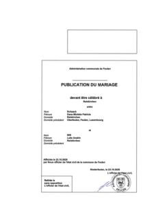 Publication du Mariage